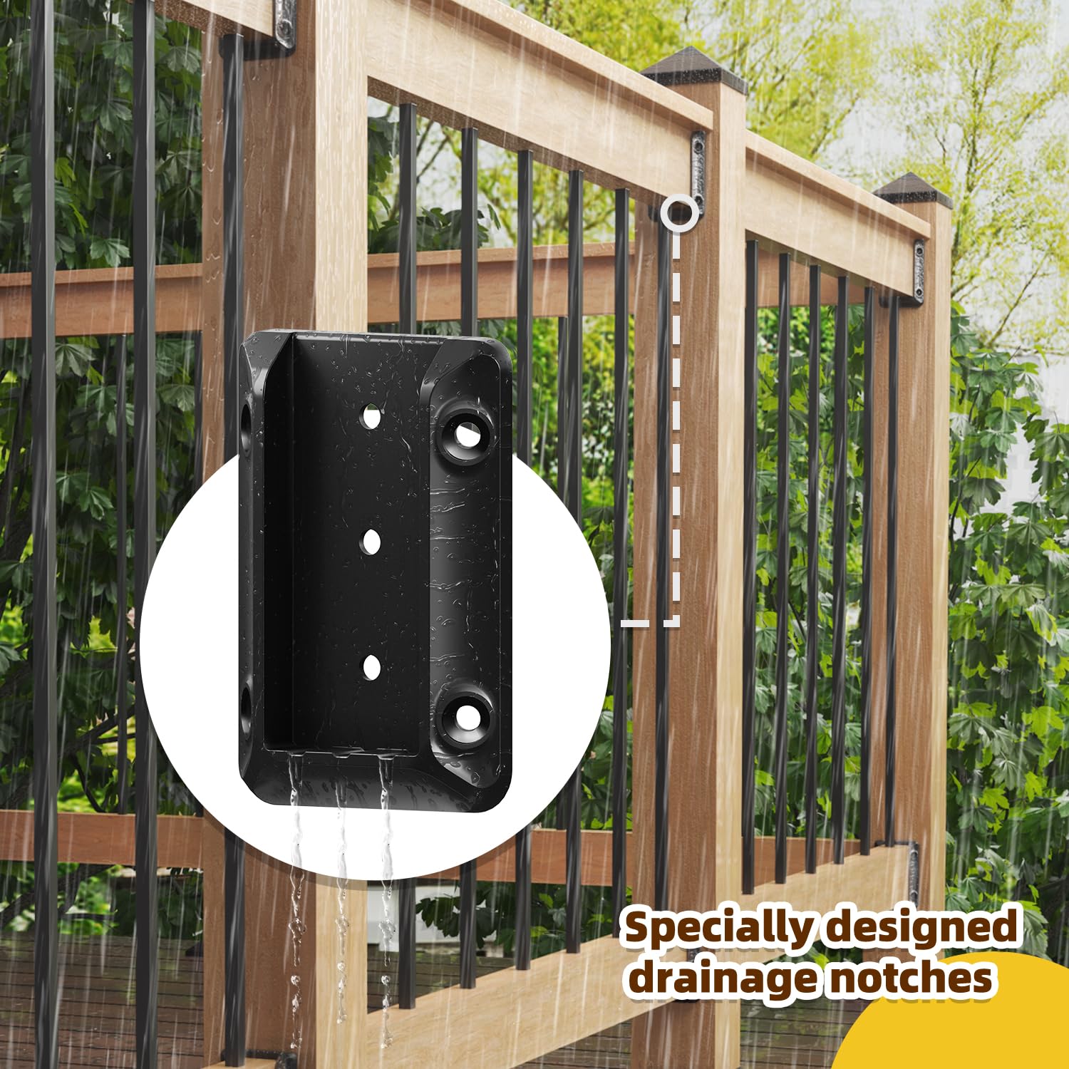 Toscoco deck bracket screws pack shows corrosion-resistant galvanized hardware for outdoor use.
