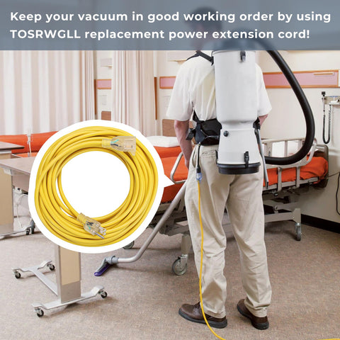 Rugged yellow cord stands out for quick identification during cleaning