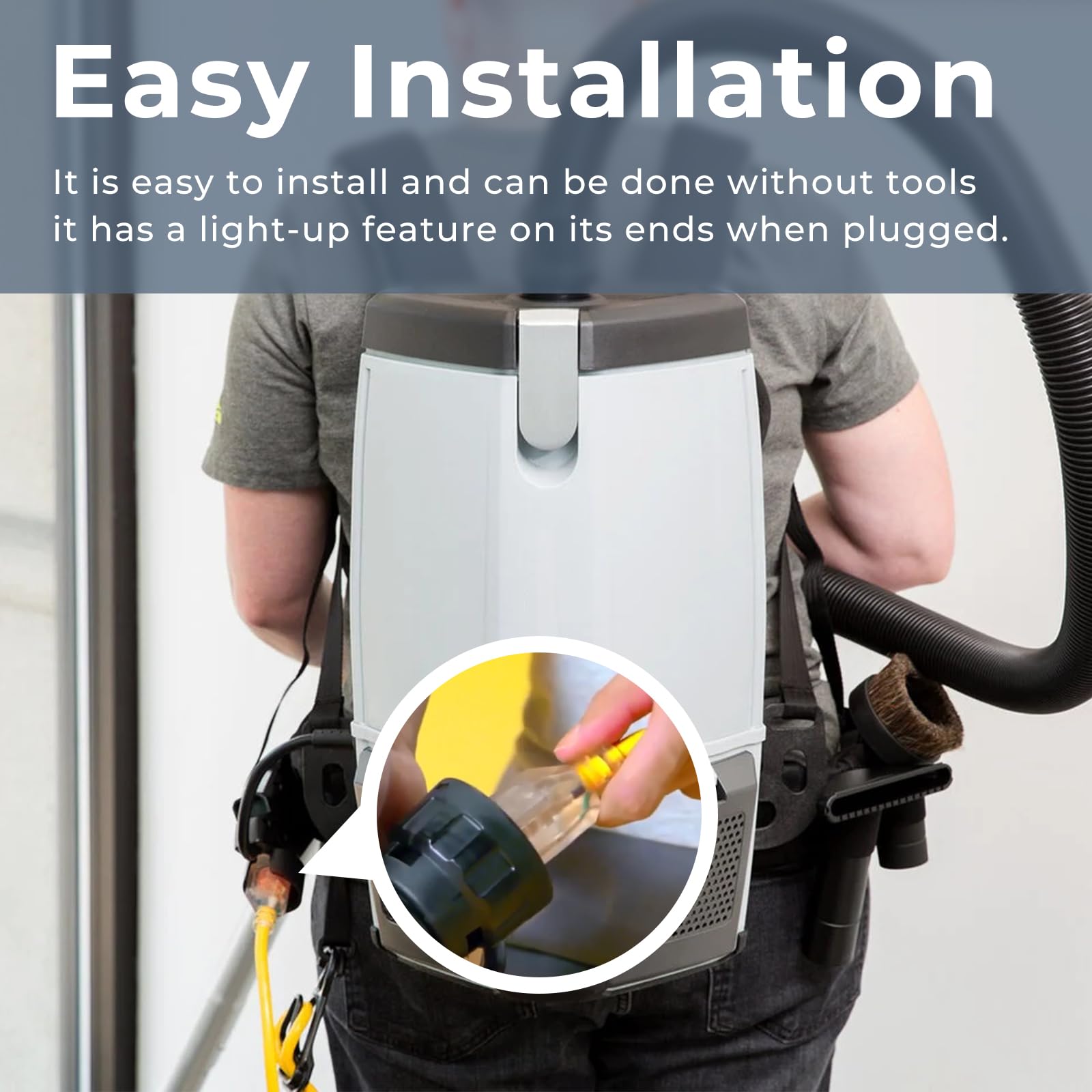Vinyl-sheathed extension cord by TOSRWGLL protects moisture and sun exposure