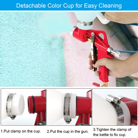 Tosucs 3-nozzle set enables versatile textures on walls and ceilings.
