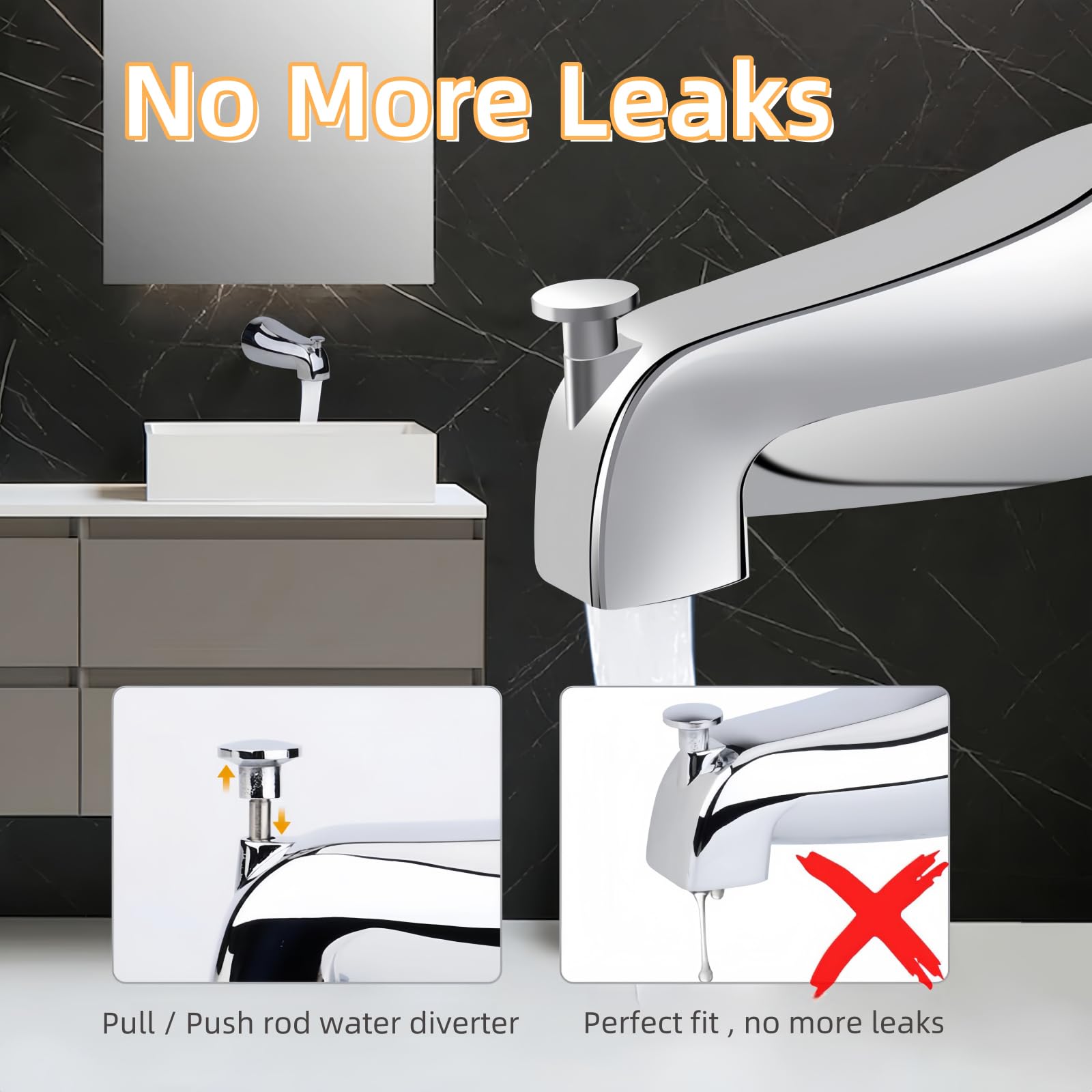 Totalize chrome finish tub faucet shown in bright bathroom for durability