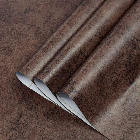 TOTIO concrete brown self-adhesive close-up shows durable, easy-to-clean surface.