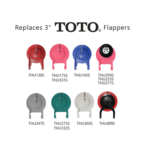 TOTO replacement flapper packaged with setup instructions.