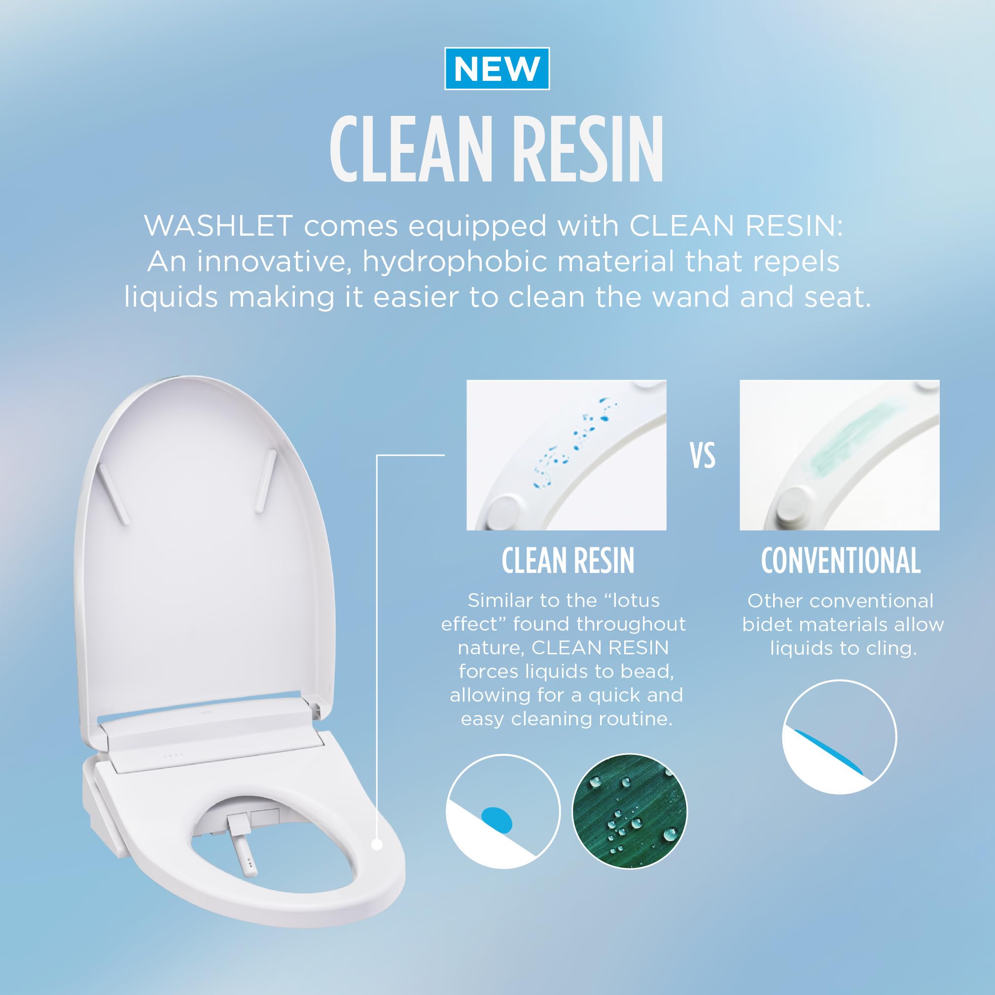 Instant warm water heating from TOTO WASHLET S5 for comfortable cleansing.