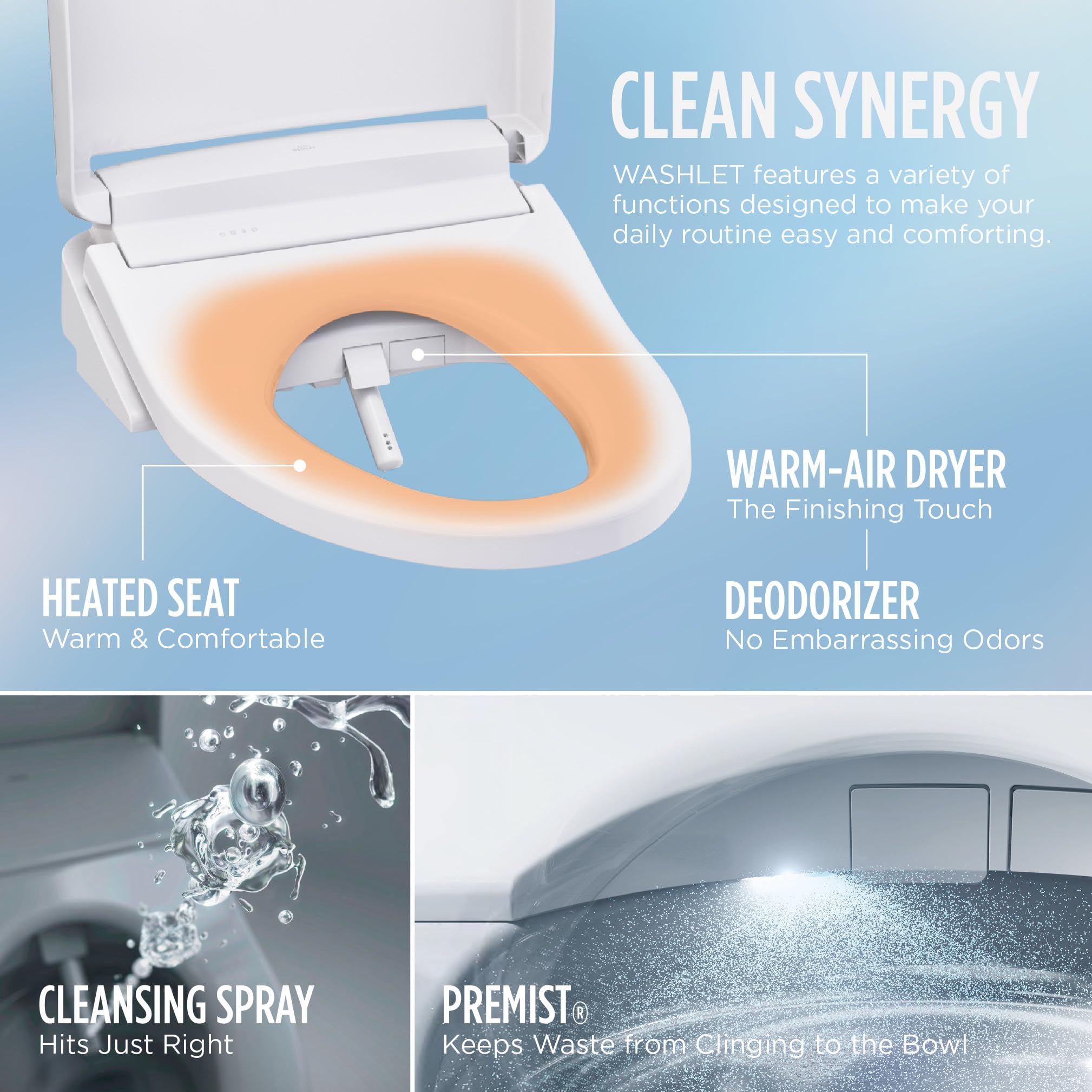 TOTO WASHLET S5 wand cleaning EWATER+ for hygienic self-cleaning.