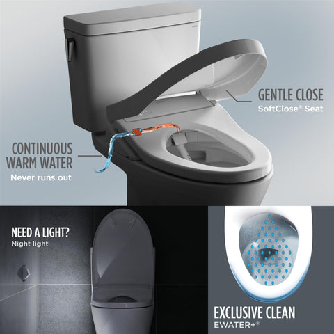 TOTO WASHLET S7 EWATER+ bowl misting keeps the bowl cleaner.