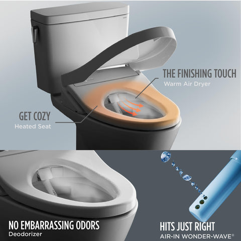 TOTO WASHLET S7 PREMIST wets the bowl before use for easier waste removal.
