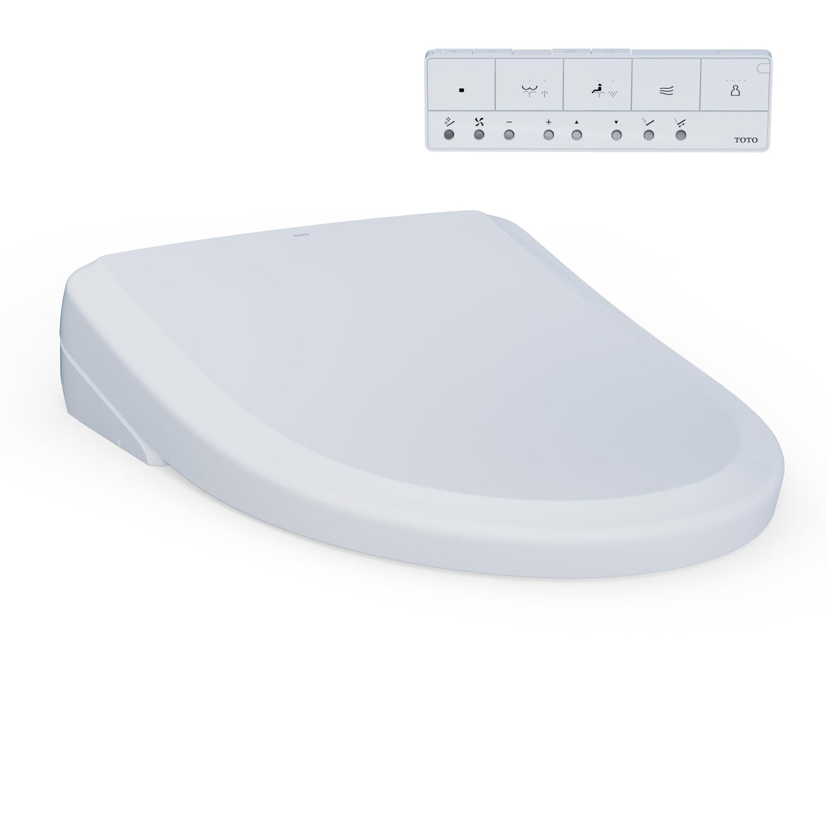 TOTO WASHLET+ S7A front view showing a sleek bidet seat for comfortable cleansing.