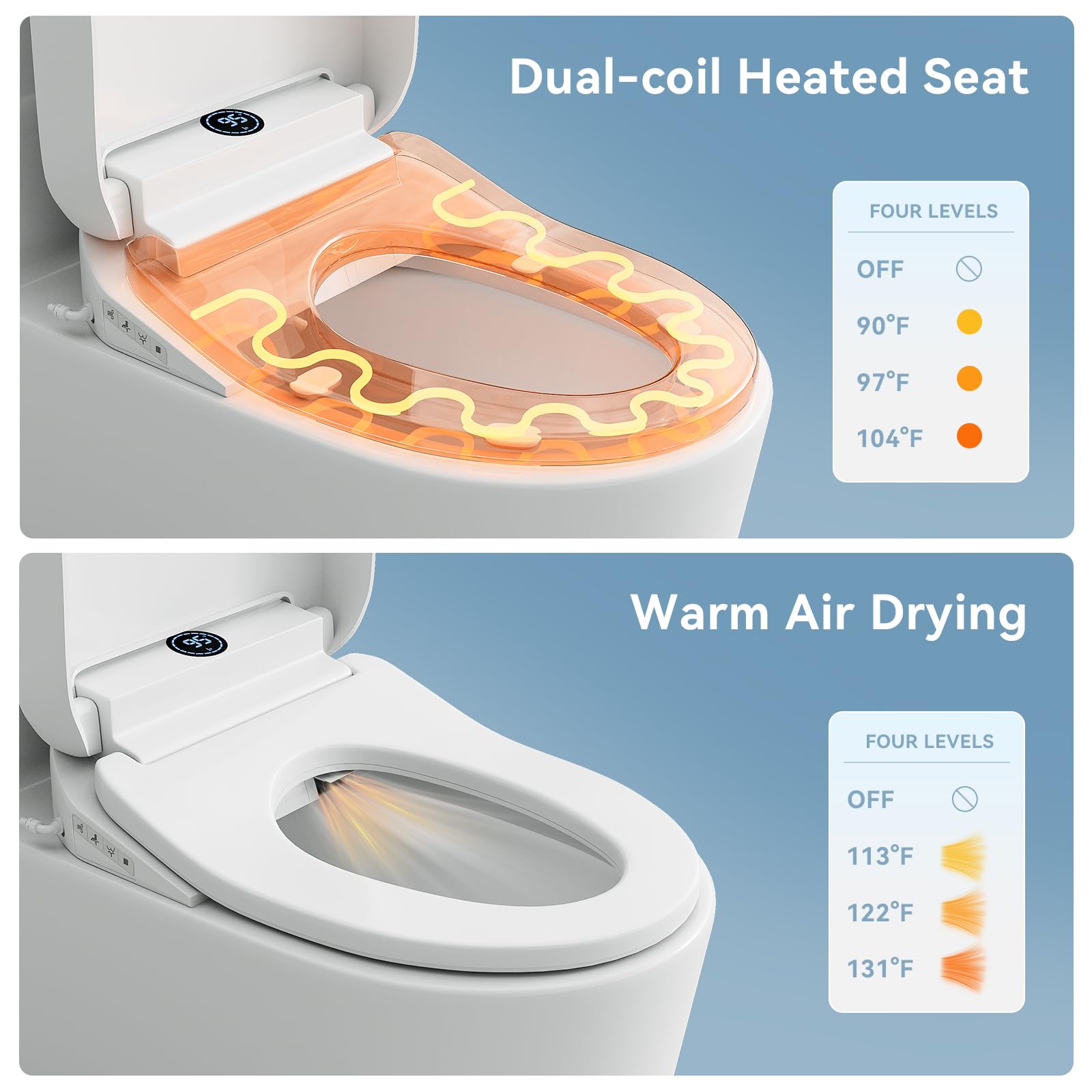 TOTTE warm air dryer delivers gentle, hands-free drying after wash