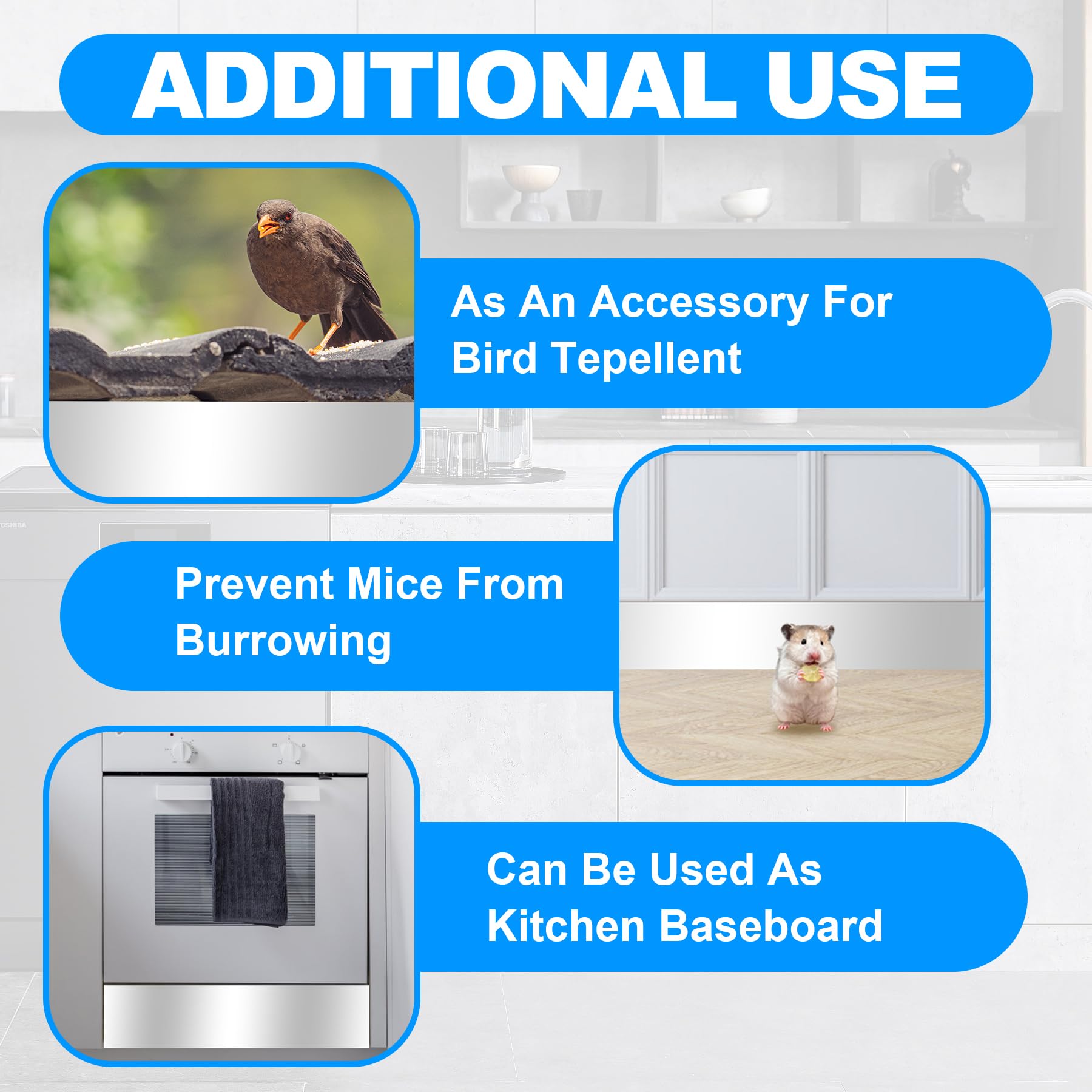 Tottist rust-resistant aluminum flashing maintains curb appeal on exterior.