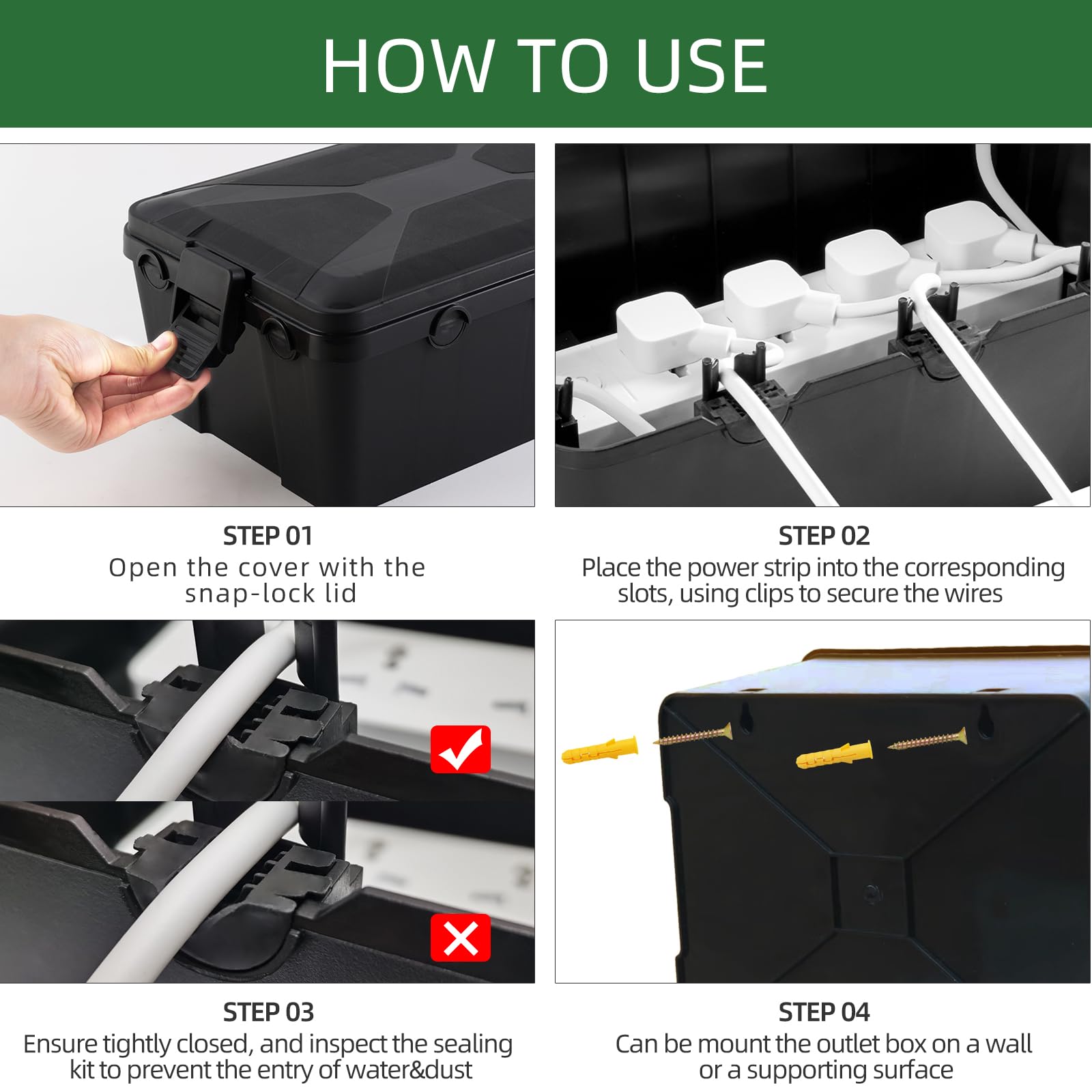 TOTUFY rain and wind protection for outdoor connections.