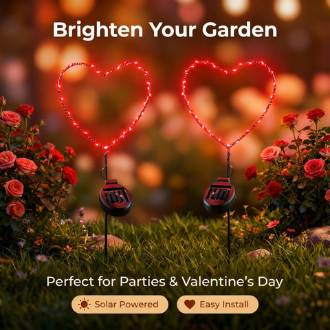 Touch Of ECO red heart stake illuminates yard for memorable evenings.