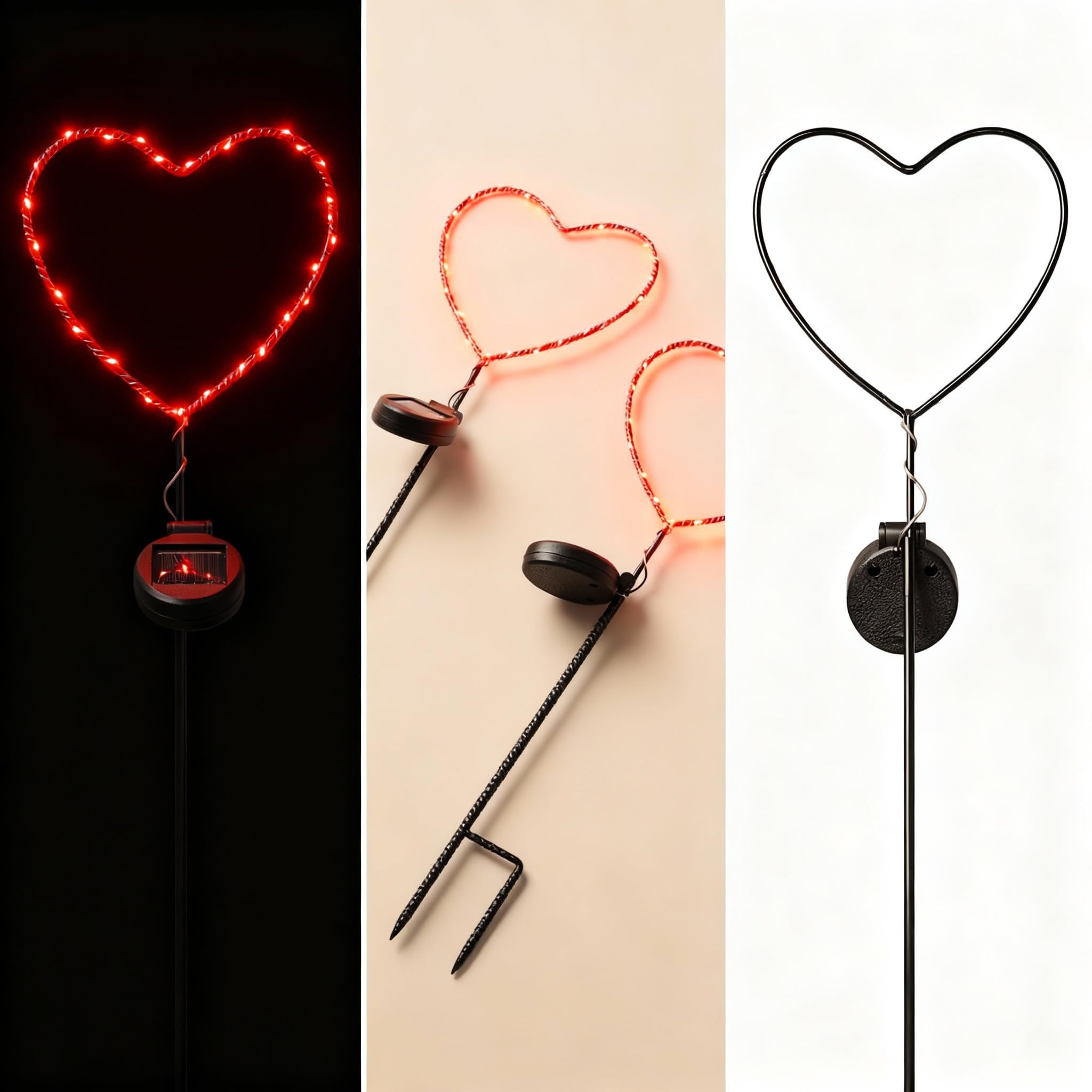 Touch Of ECO weatherproof heart light withstands year-round outdoor use.