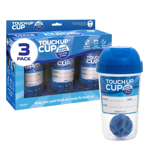 Touch Up Cup 3-pack 13 oz paint containers for easy leftover paint storage.