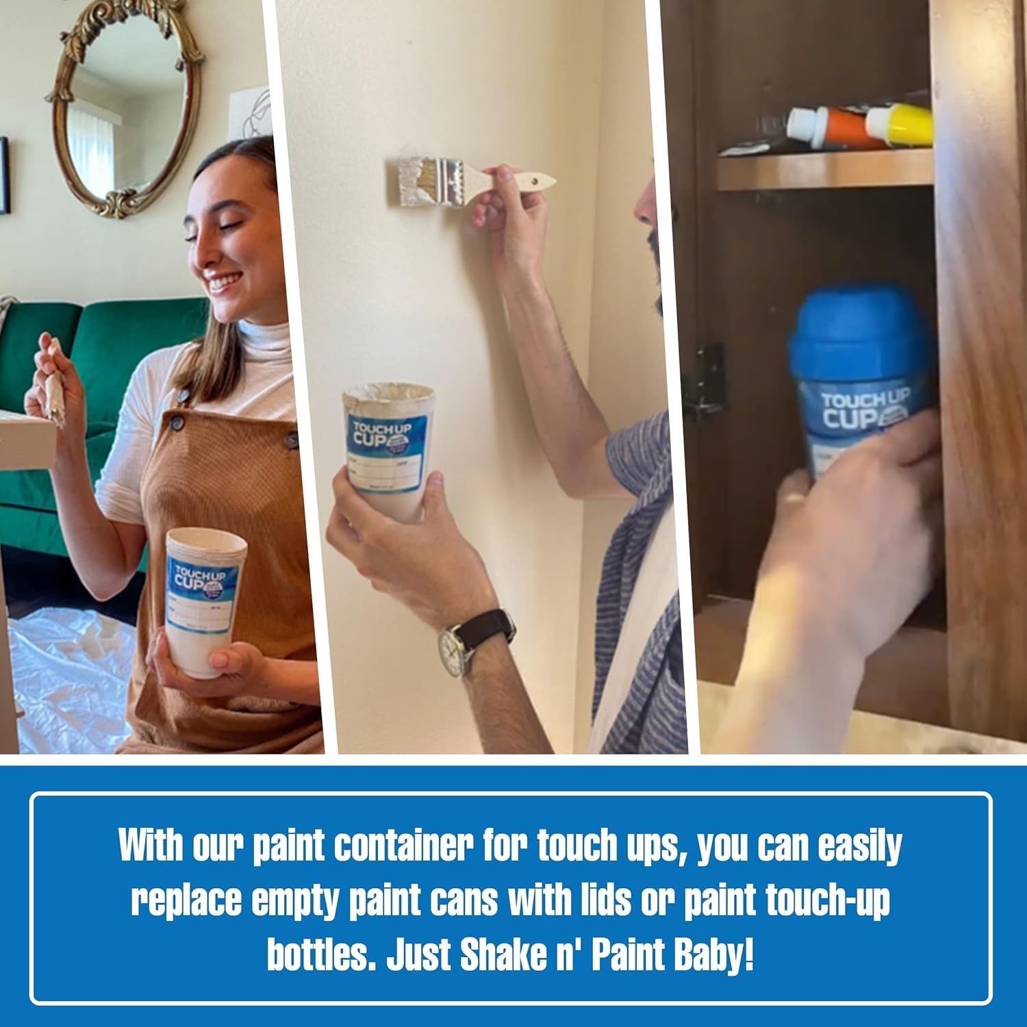 Touch Up Cup mixing ball inside keeps paint evenly mixed.