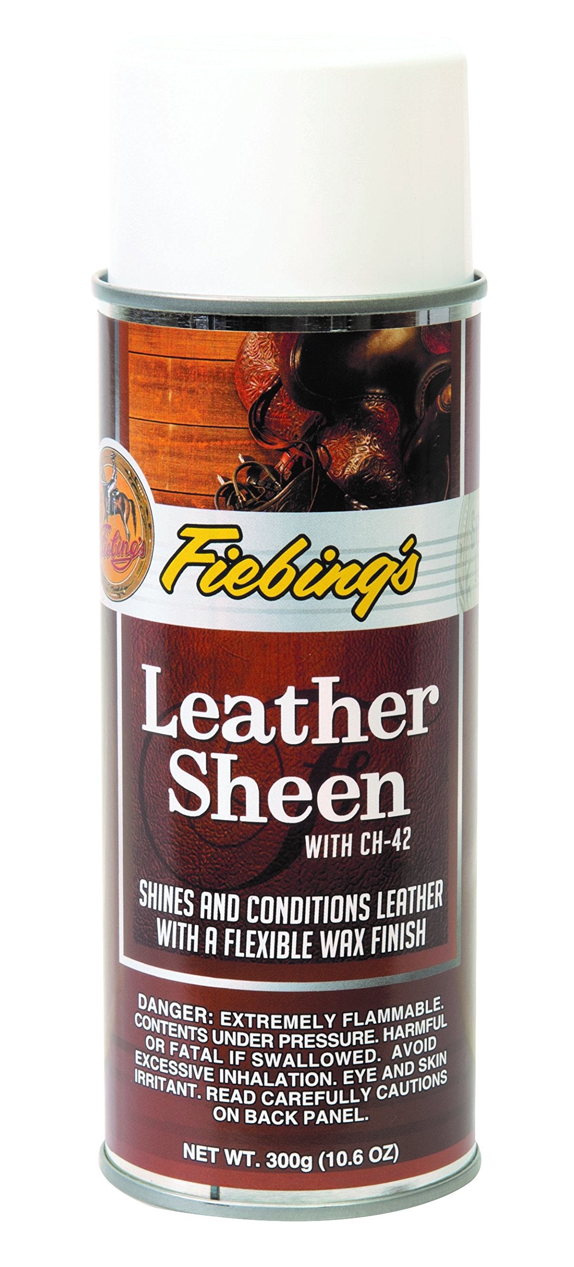Tough 1 Fiebing's Leather Sheen clear spray can for a durable, glossy wax finish on leather.