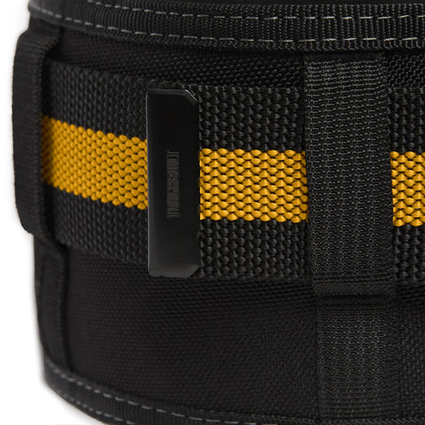 Close-up of ToughBuilt branding and rugged stitching for lasting durability.