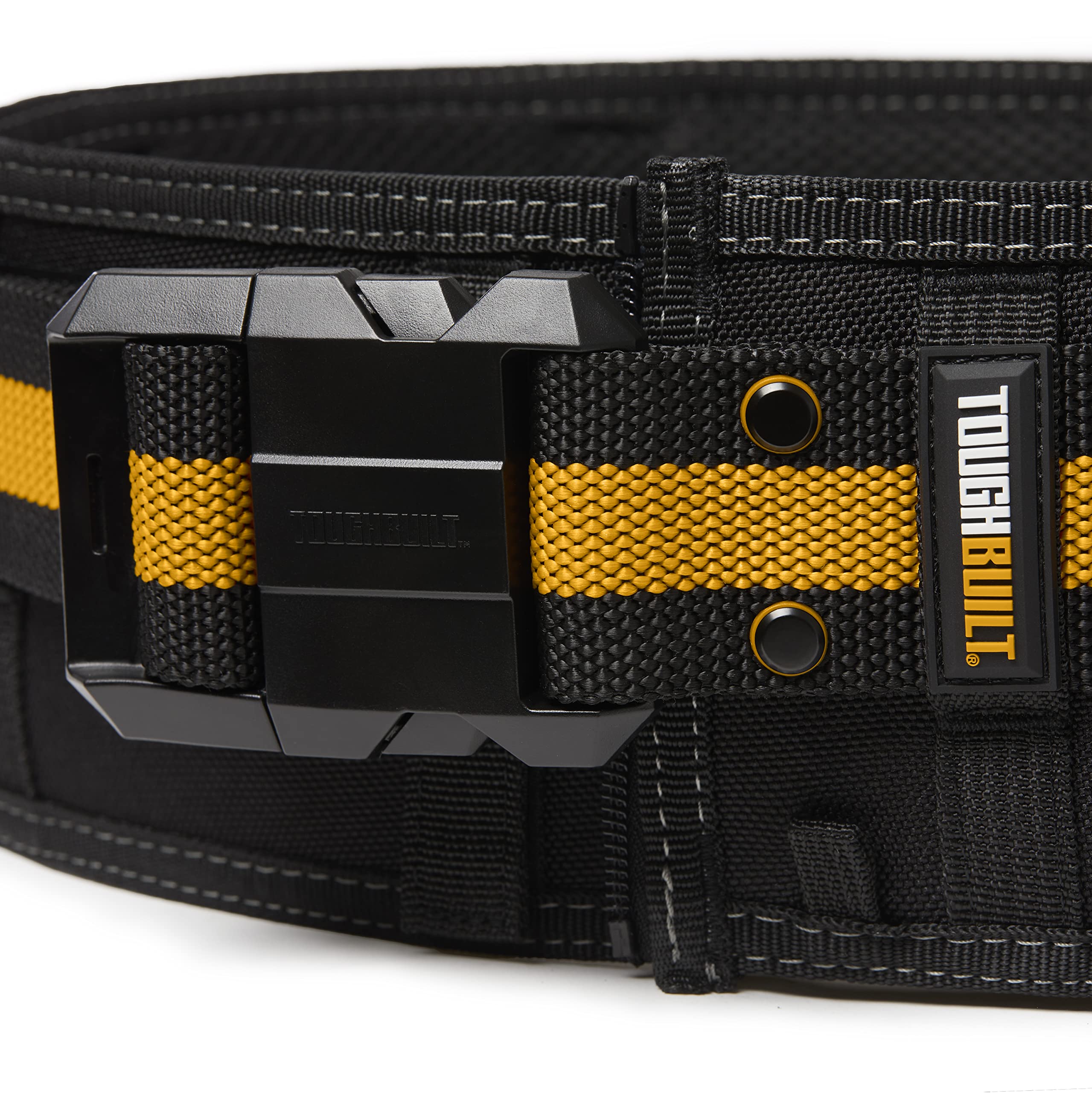 In-use view shows tools clipped to the ToughBuilt belt for efficient workflow.