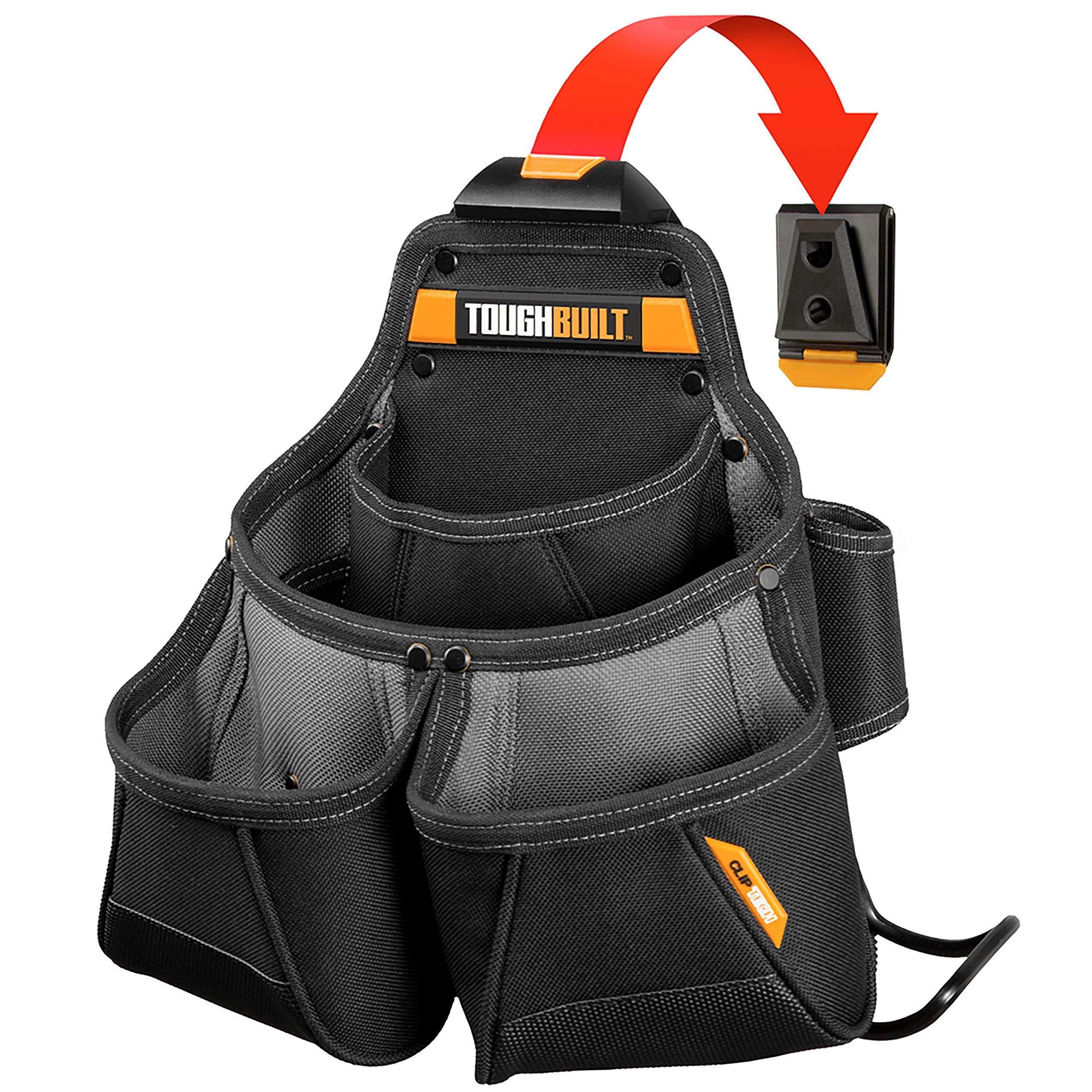 ToughBuilt ClipTech framer pouch with 10 pockets for quick tool access on site