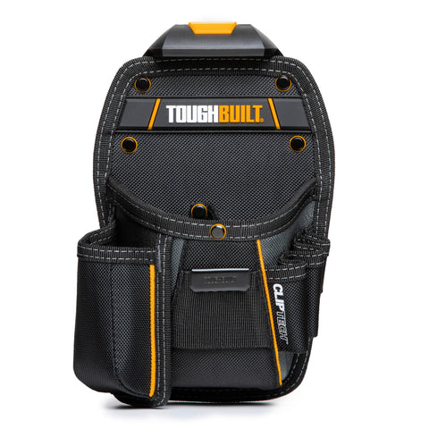 ToughBuilt ClipTech GP Pouch on belt clip for quick, secure attachment.