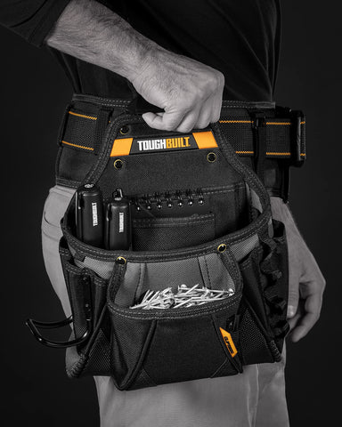 ToughBuilt Cliptech pouch belt-clip-ready setup enables hands-free tool management.
