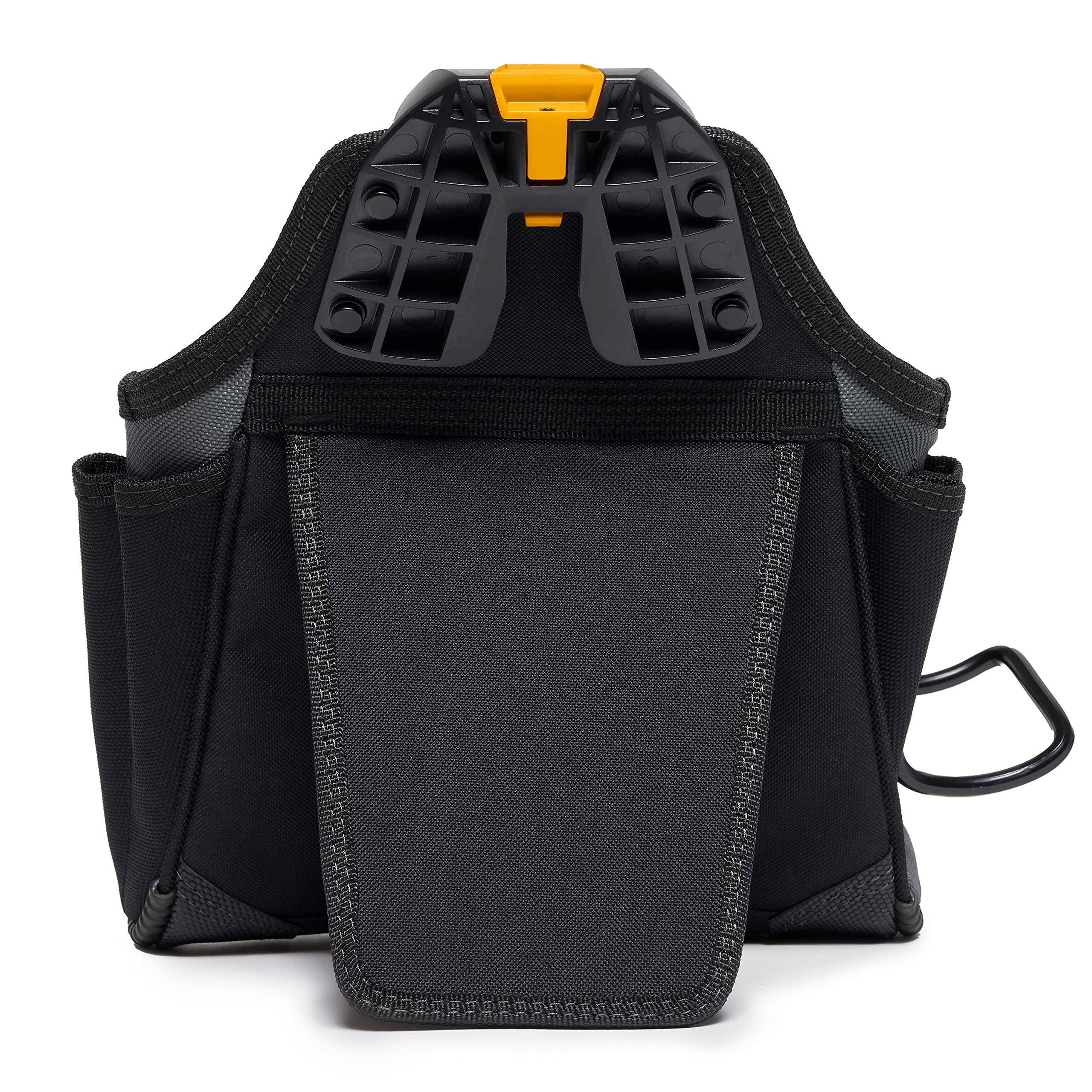 ToughBuilt Cliptech pouch top strap indicates secure belt compatibility for on-the-go work.