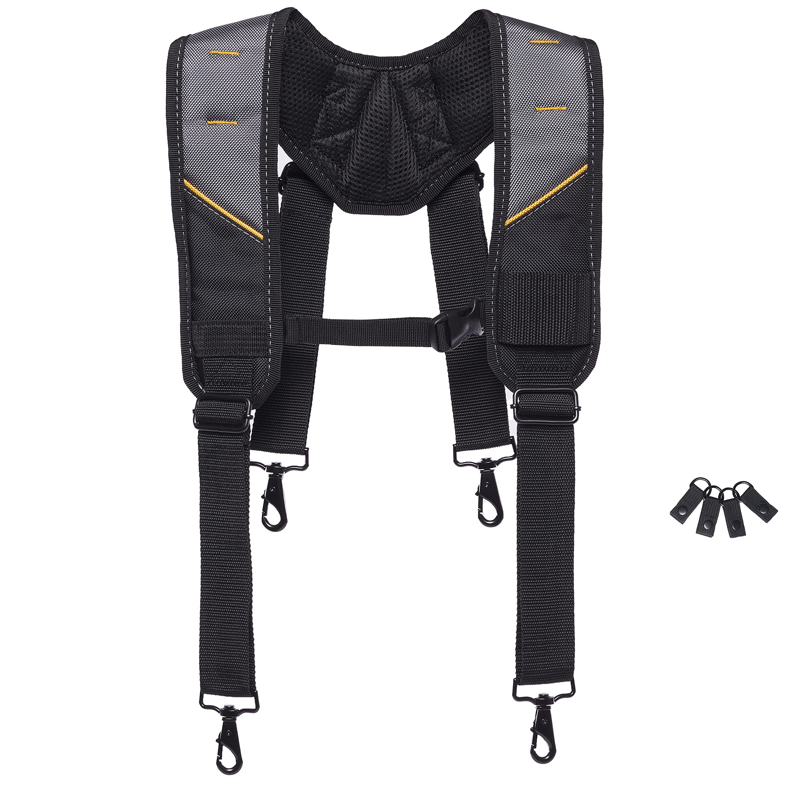 ToughBuilt ClipTech Series pro padded suspenders with adjustable straps offer all-day comfort.