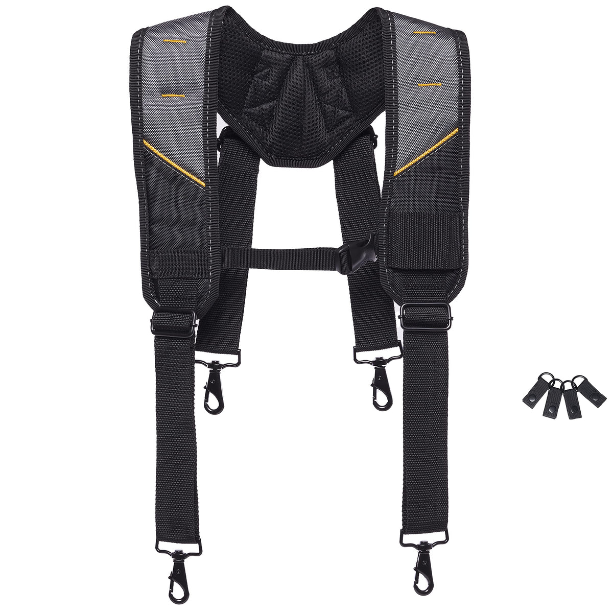 ToughBuilt ClipTech Series pro padded suspenders with adjustable straps offer all-day comfort.