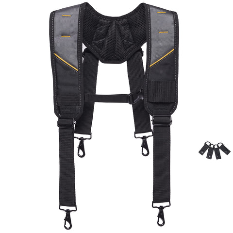 ToughBuilt ClipTech Series pro padded suspenders with adjustable straps offer all-day comfort.