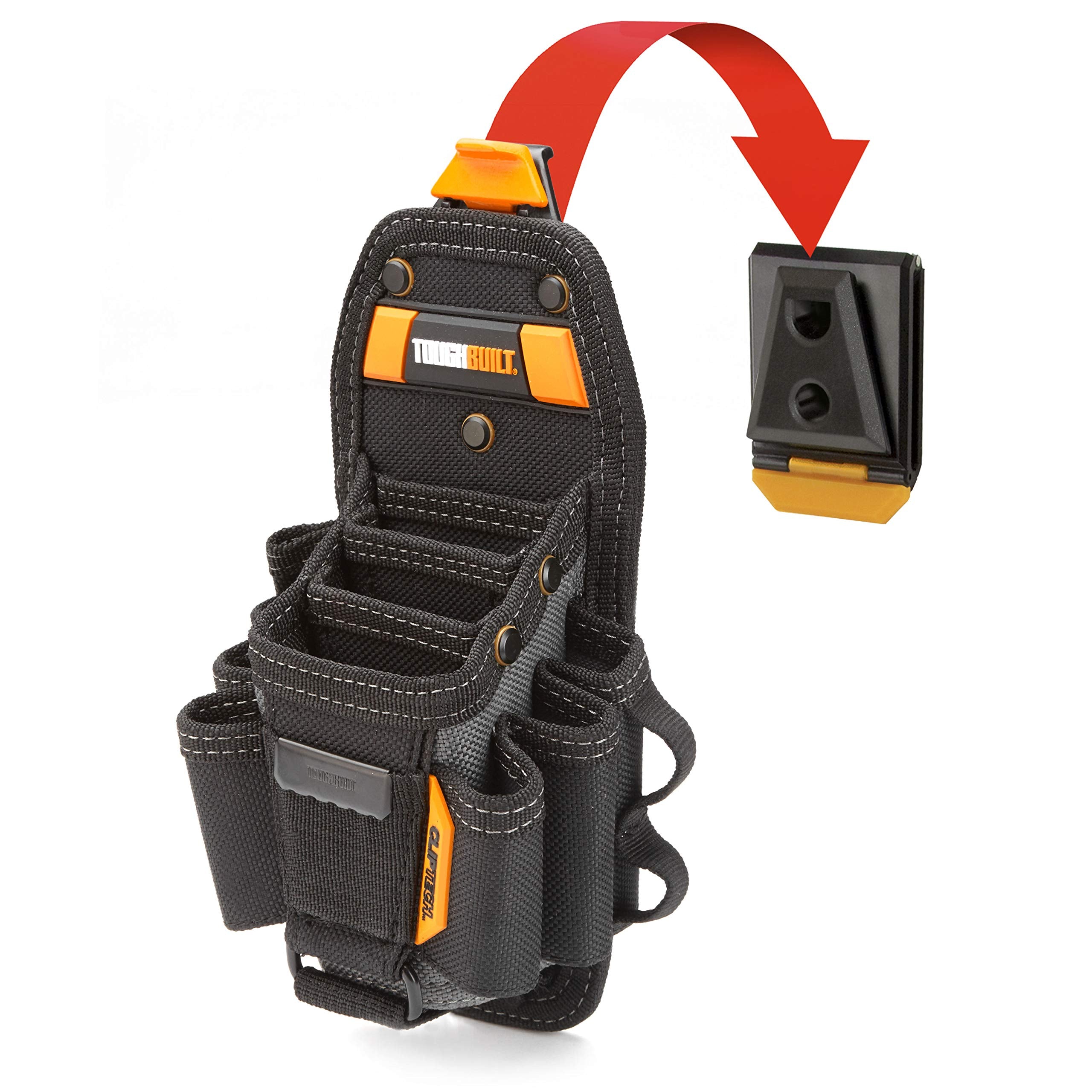 ToughBuilt ClipTech Technician 10-Pocket Organizer bag keeps tools secure and accessible on job sites.