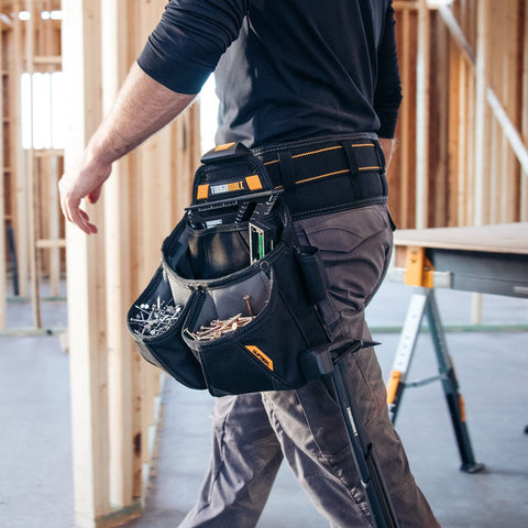 ToughBuilt framer pouch featuring structured pockets for fastener organization