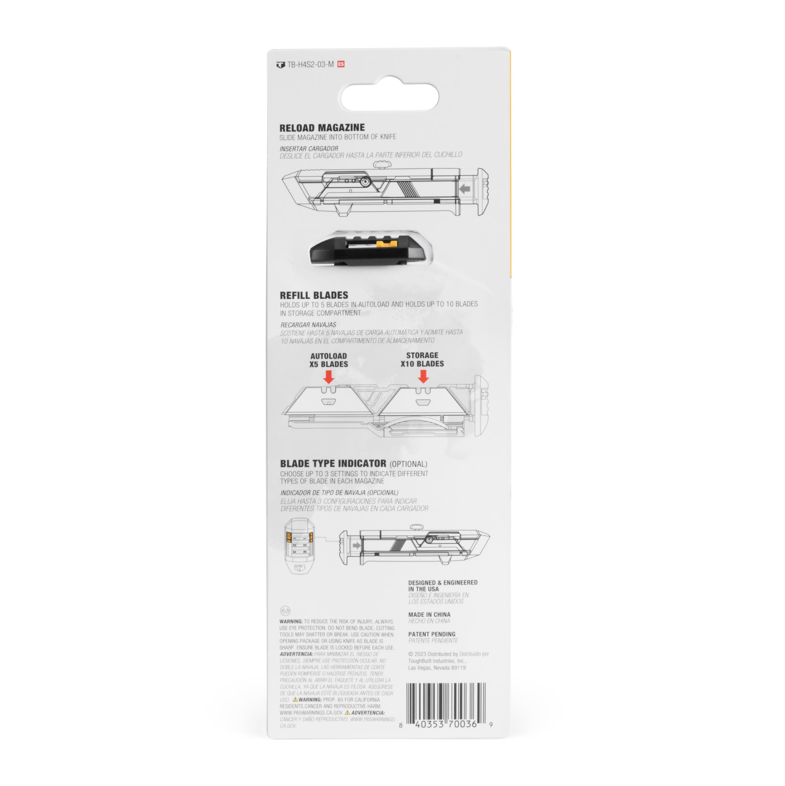 ToughBuilt TB-H4S2-03-M durable blade magazine body for daily use.