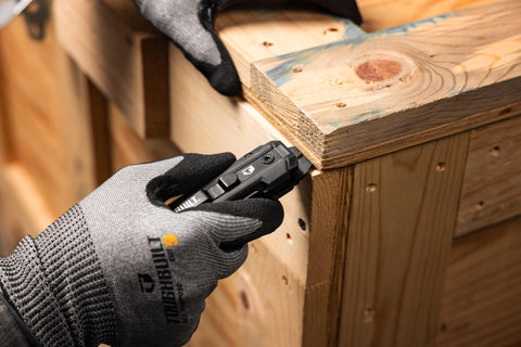 ToughBuilt TB-H4-12-I protective pouch aids safe transport on site.