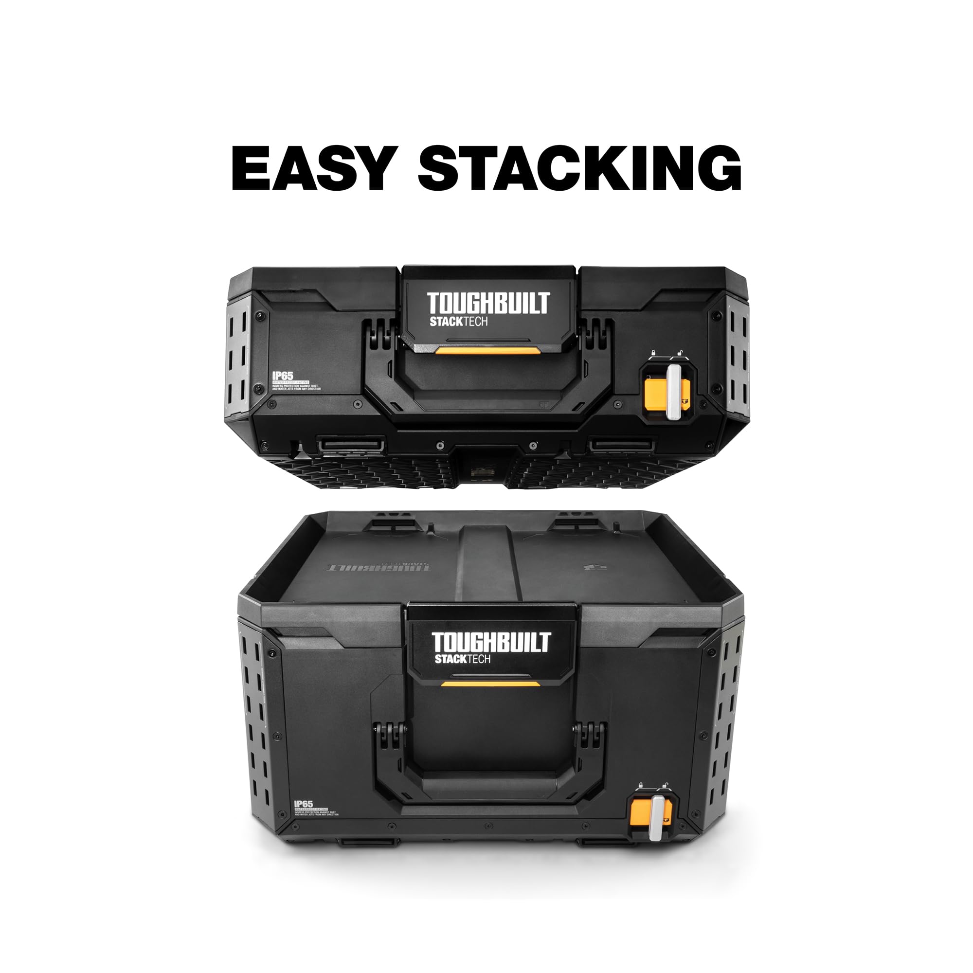 IP65 sealed lid on ToughBuilt StackTech XL protecting contents from dust and water