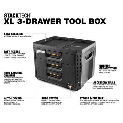 StackTech XL rolling wheels and extendable handle for easy transport