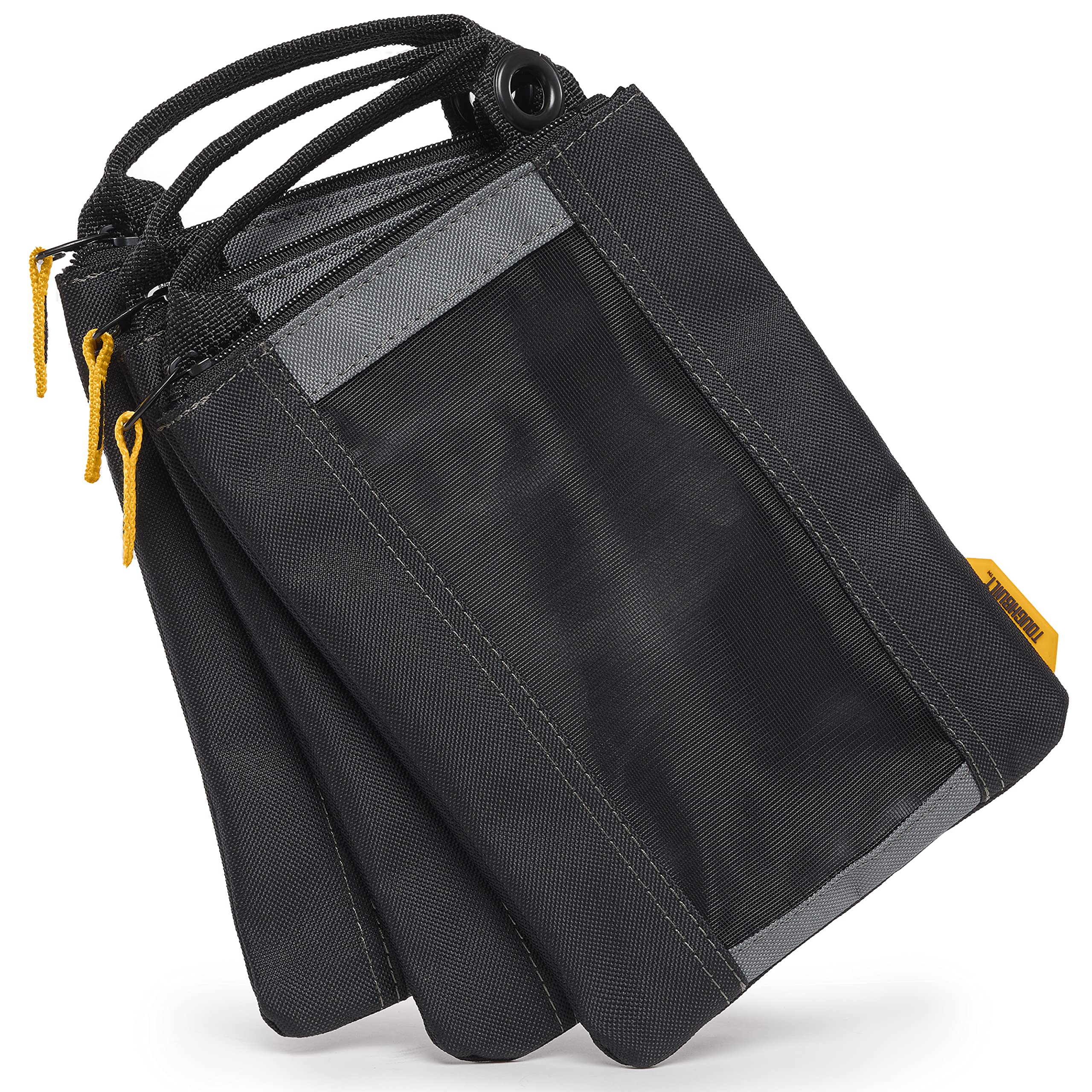 ToughBuilt TB-94-M-3 front view fastener bags for quick hardware access.