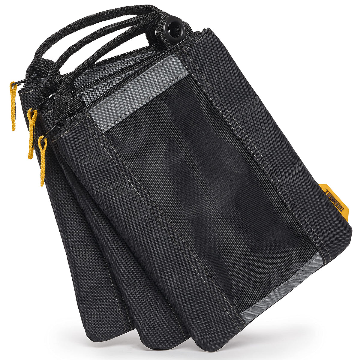 ToughBuilt TB-94-M-3 front view fastener bags for quick hardware access.