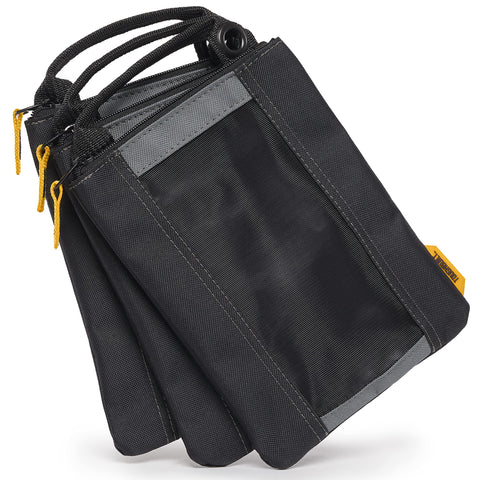 ToughBuilt TB-94-M-3 front view fastener bags for quick hardware access.