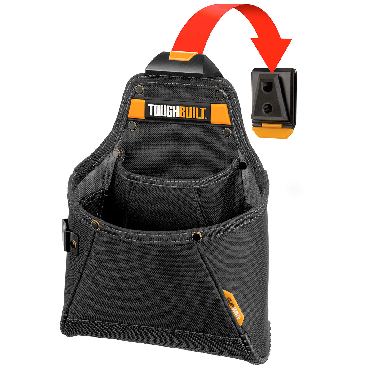 ToughBuilt TOU-CT-05 Supply Pouch on belt for quick hands-free access.