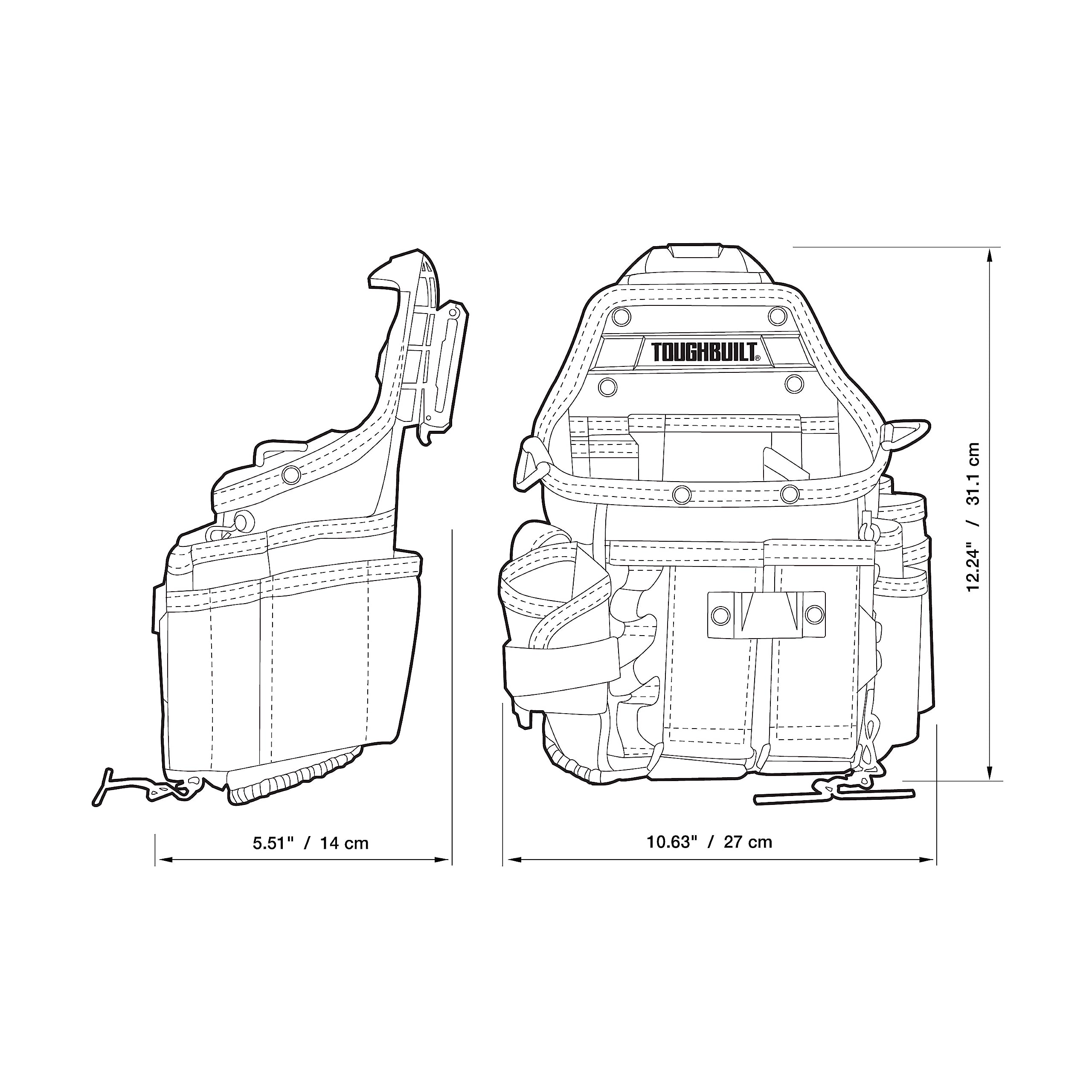 TOUGHBUILT TOU-CT-114 rugged materials close-up demonstrates site-ready durability