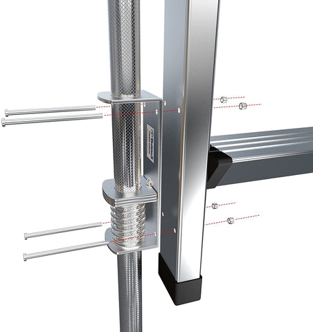 TOUGHER Ladder Leveler installed on a ladder with a stable platform