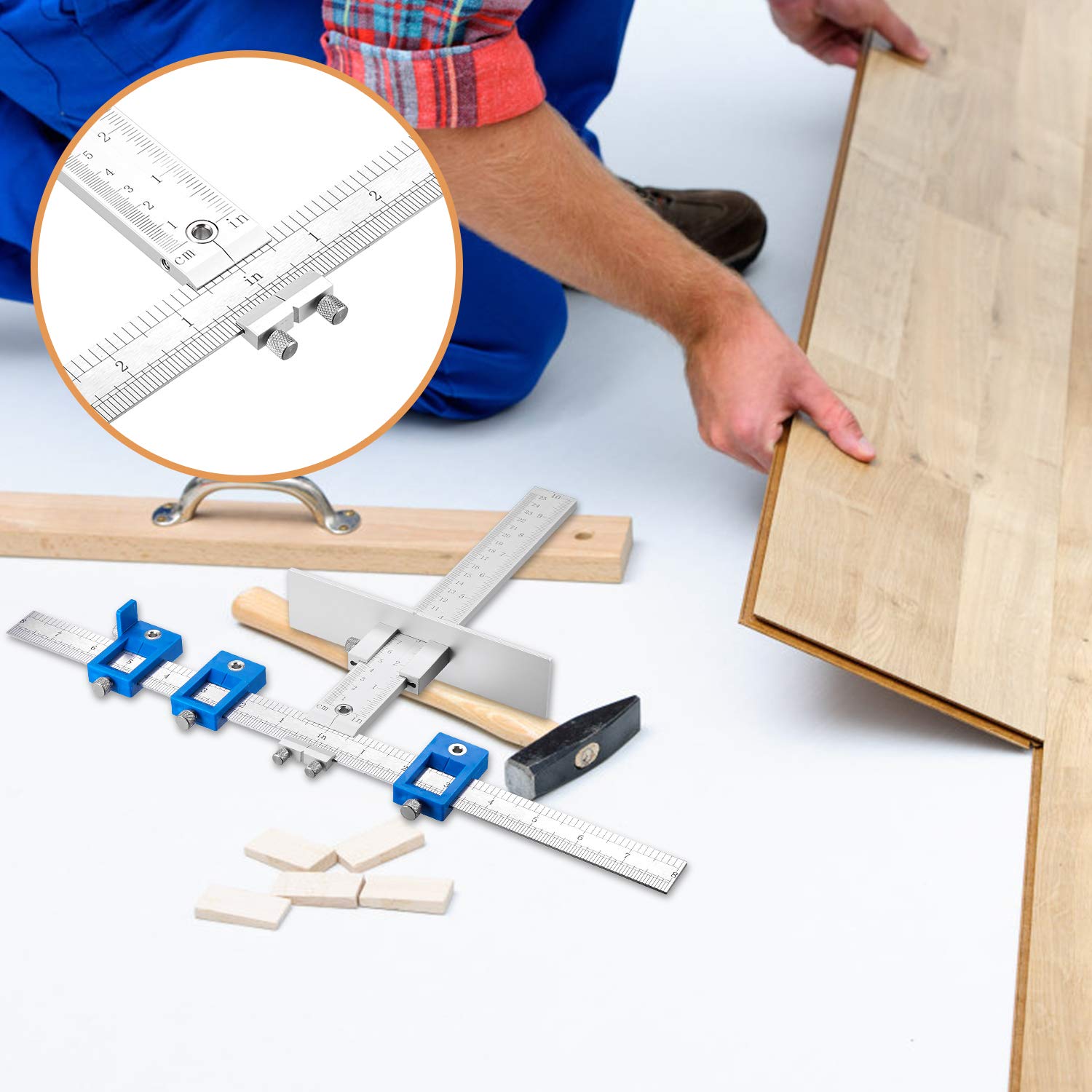 Tourace cabinet hardware jig portable detachable design fits in the included storage bag.