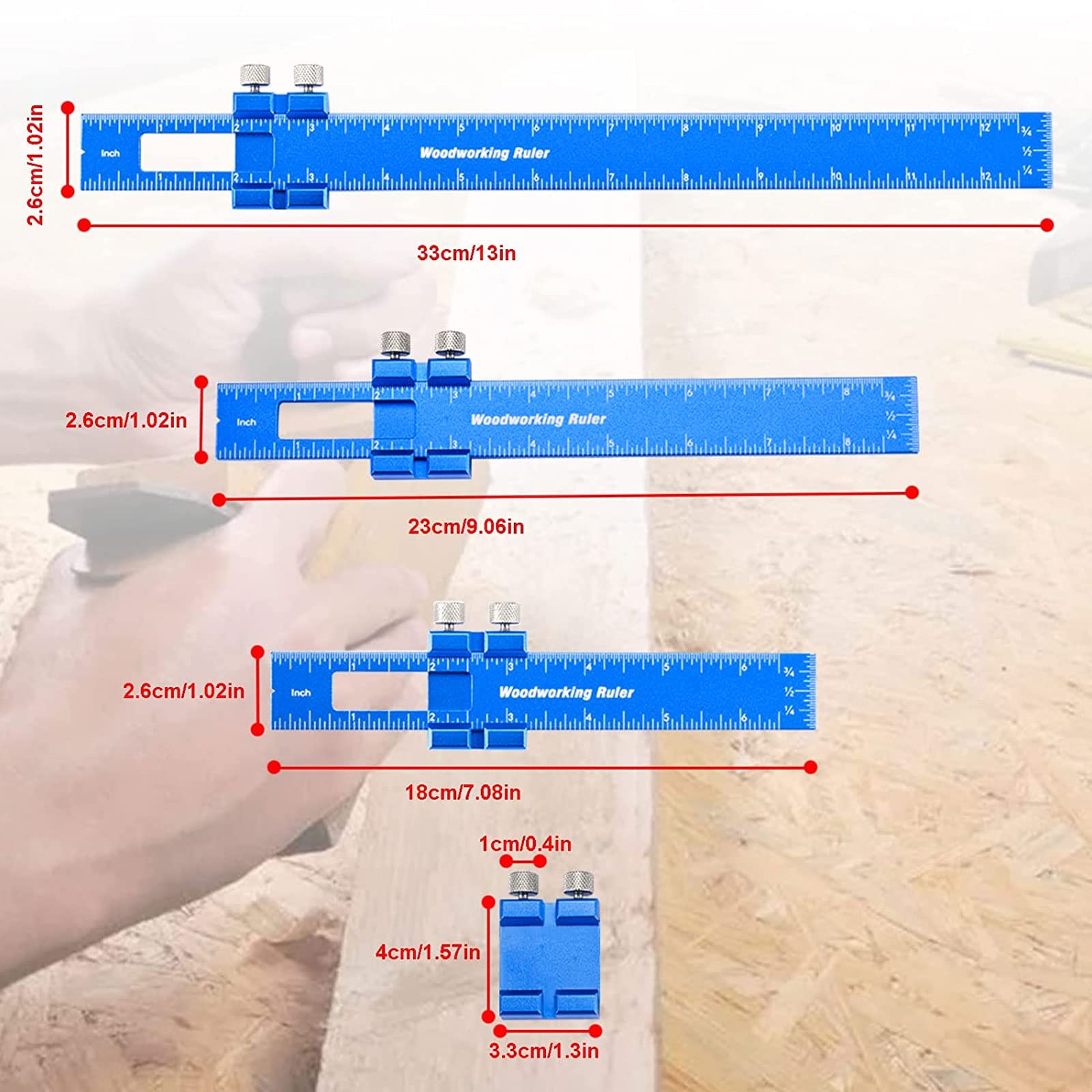 TOURACE ruler edge shows laser-etched grooves for clear markings over time.
