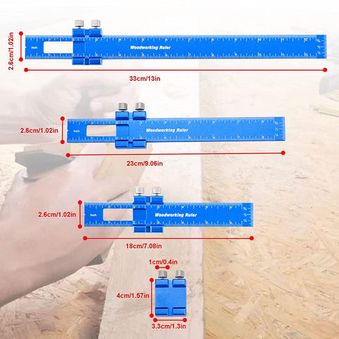 TOURACE ruler edge shows laser-etched grooves for clear markings over time.