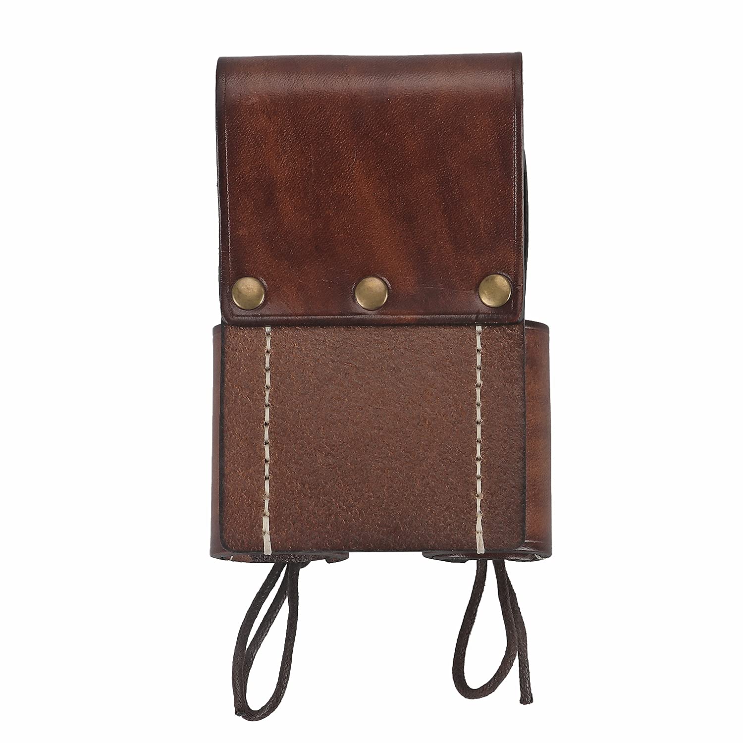 Tourbon brown leather holster closeup highlights rivets and reinforced loop.