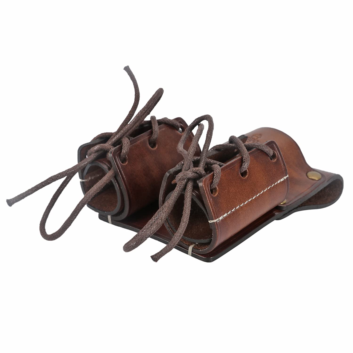 Tourbon brown leather organizer is easy to carry on a belt.
