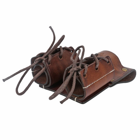 Tourbon brown leather organizer is easy to carry on a belt.