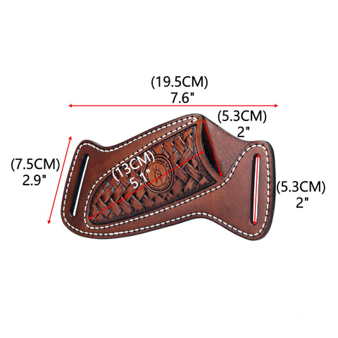 Tourbon brown leather sheath with durable stitching.