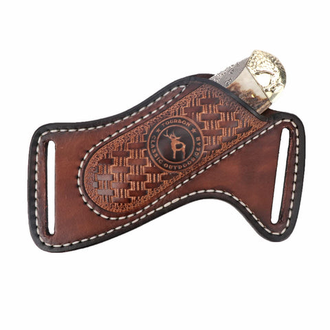 TOURBON leather sheath shows compact belt carry design for quick access