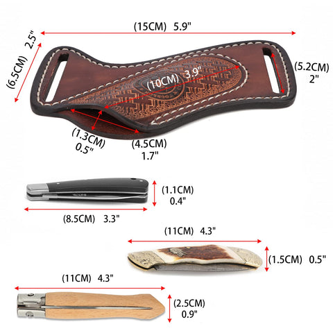 TOURBON sheath fits blades up to 0.9 inches for versatile use